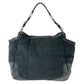 PRADA Shoulder Bag Nylon, Leather Black SilverMetal Hobo Shoulder Bag Tessuto Wrinkled Triangle With logo Women Used Authentic