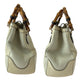 GUCCI Shoulder Bag 308360 leather Ivory Brown Gold Metal Shoulder Bag handbag Bamboo Women Used Authentic