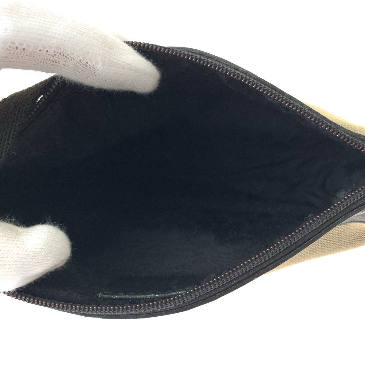 GUCCI Handbag 92820 Canvas, Leather Black Brown SilverMetal Handbag accessory pouch Women Used Authentic