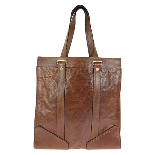 LOUIS VUITTON Tote Bag M95361 leather Brown Gold Metal Tote Bag handbag Cuir Soana Sac Plat Women Used Authentic