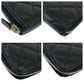 CHANEL Long Wallet Purse lambskin Black SilverMetal Long Wallet Purse Zip Around Matrasse COCO Mark Women Used Authentic
