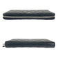 CHANEL Long Wallet Purse lambskin Black SilverMetal Long Wallet Purse Zip Around Matrasse COCO Mark Women Used Authentic