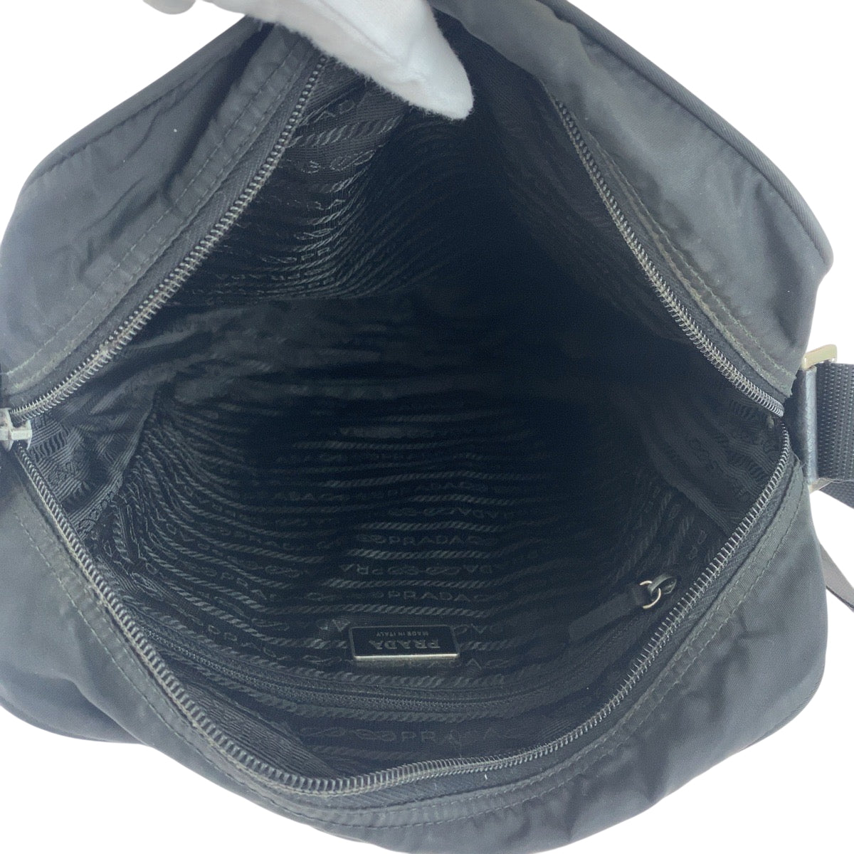 PRADA Shoulder Bag BT0168 Nylon Black SilverMetal Shoulder Bag pochette Test Triangle With logo Women(Unisex) Used Authentic