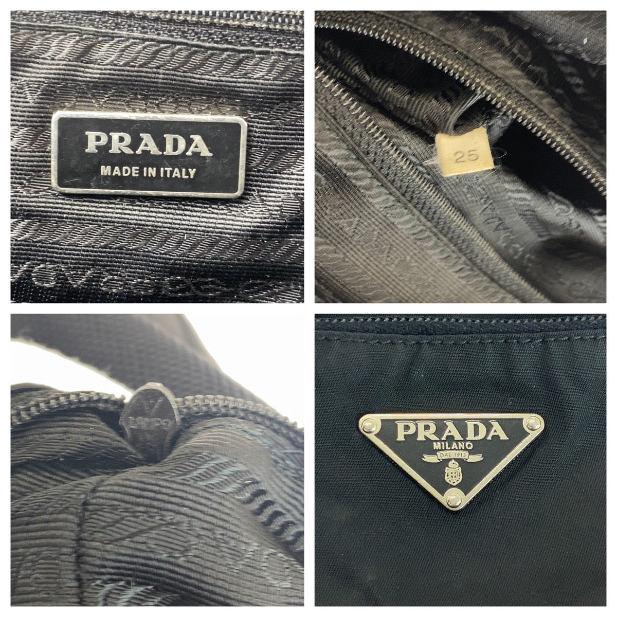 PRADA Shoulder Bag BT0168 Nylon Black SilverMetal Shoulder Bag pochette Test Triangle With logo Women(Unisex) Used Authentic