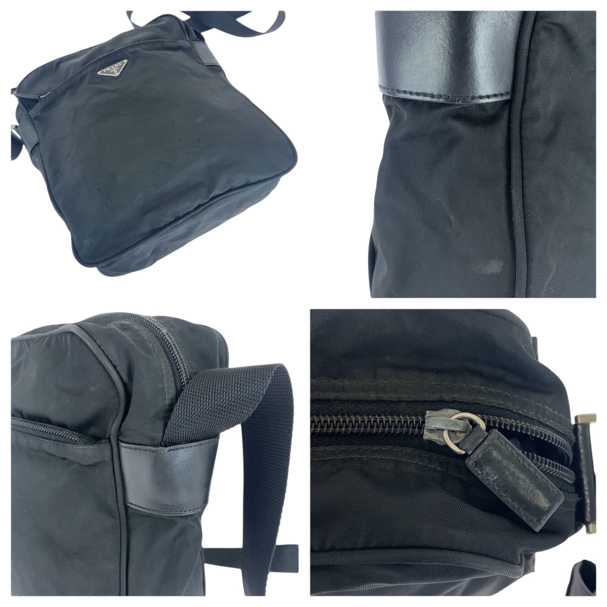 PRADA Shoulder Bag BT0168 Nylon Black SilverMetal Shoulder Bag pochette Test Triangle With logo Women(Unisex) Used Authentic