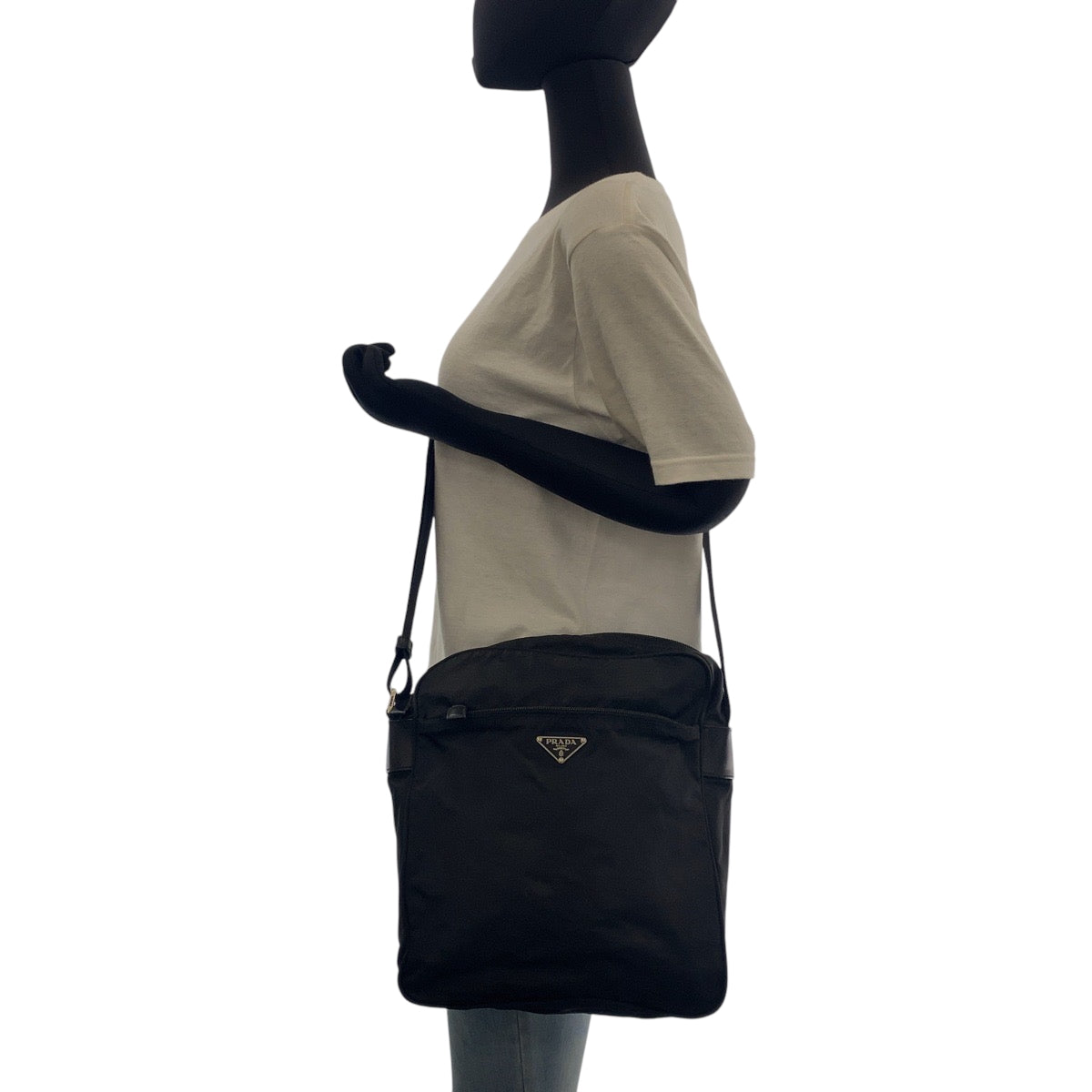PRADA Shoulder Bag BT0168 Nylon Black SilverMetal Shoulder Bag pochette Test Triangle With logo Women(Unisex) Used Authentic