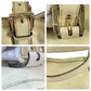 GUCCI Tote Bag 162336 leather White Beige Gold Metal Tote Bag Shoulder Bag Interlocking Newbrit Women Used Authentic