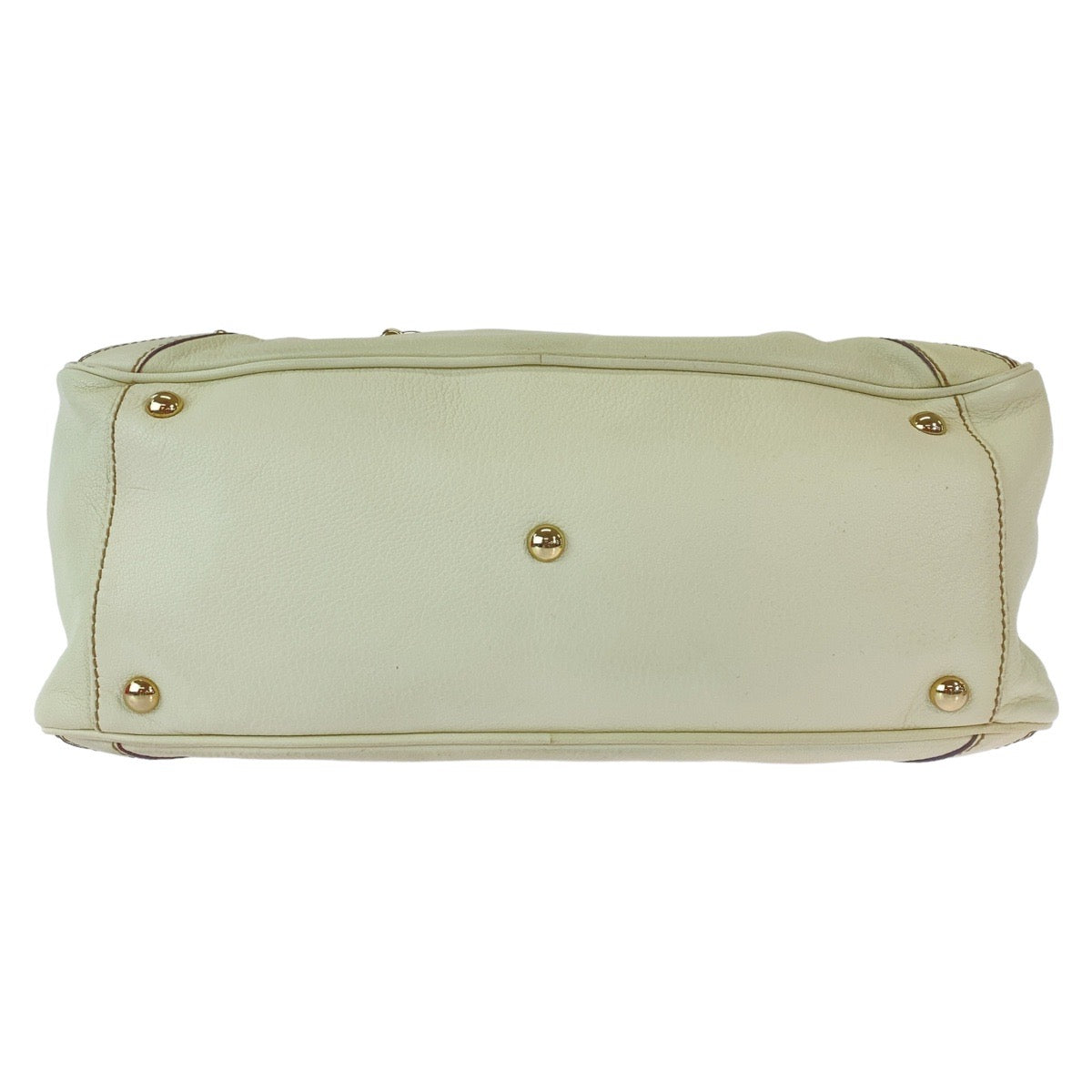 GUCCI Handbag 159398 leather White GoldMetal Handbag Shoulder Bag Bamboo Horsebit Women Used Authentic