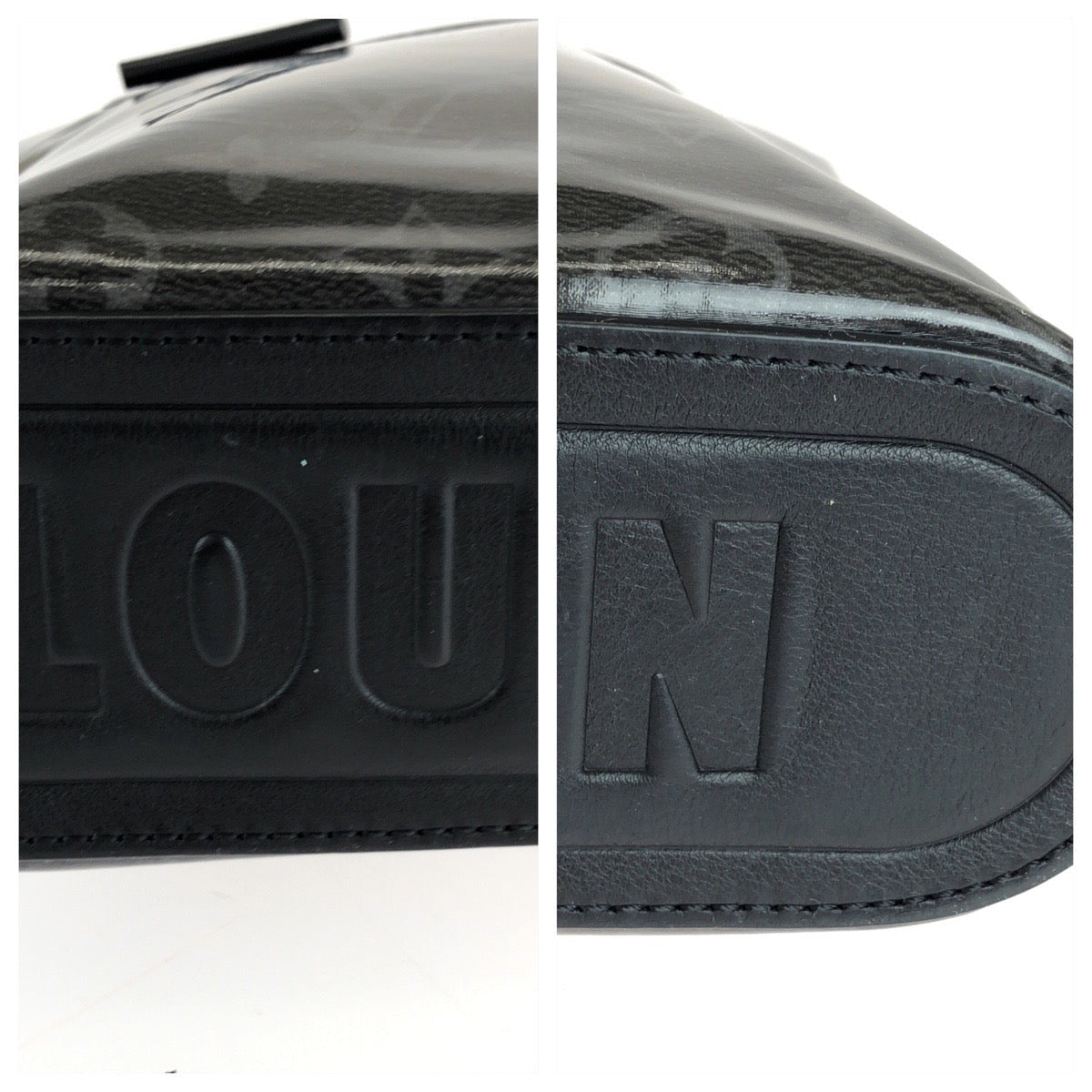 LOUIS VUITTON Clutch bag M63373 Patent leather Black SilverMetal Clutch bag business bag Monogram Eclipse pochette cosmos mens Used Authentic