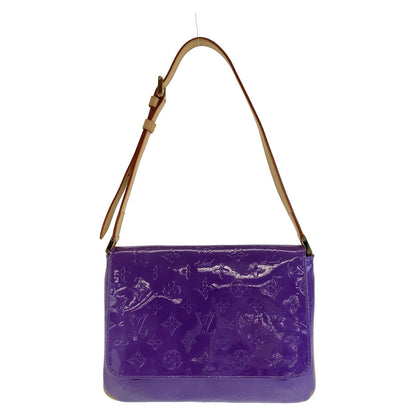 LOUIS VUITTON Shoulder Bag M91214 patent leather , leather Purple Gold Metal Shoulder Bag Vernis Thompson Street Women Used Authentic