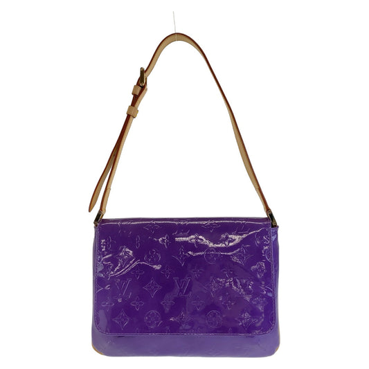 LOUIS VUITTON Shoulder Bag M91214 patent leather , leather Purple Gold Metal Shoulder Bag Vernis Thompson Street Women Used Authentic