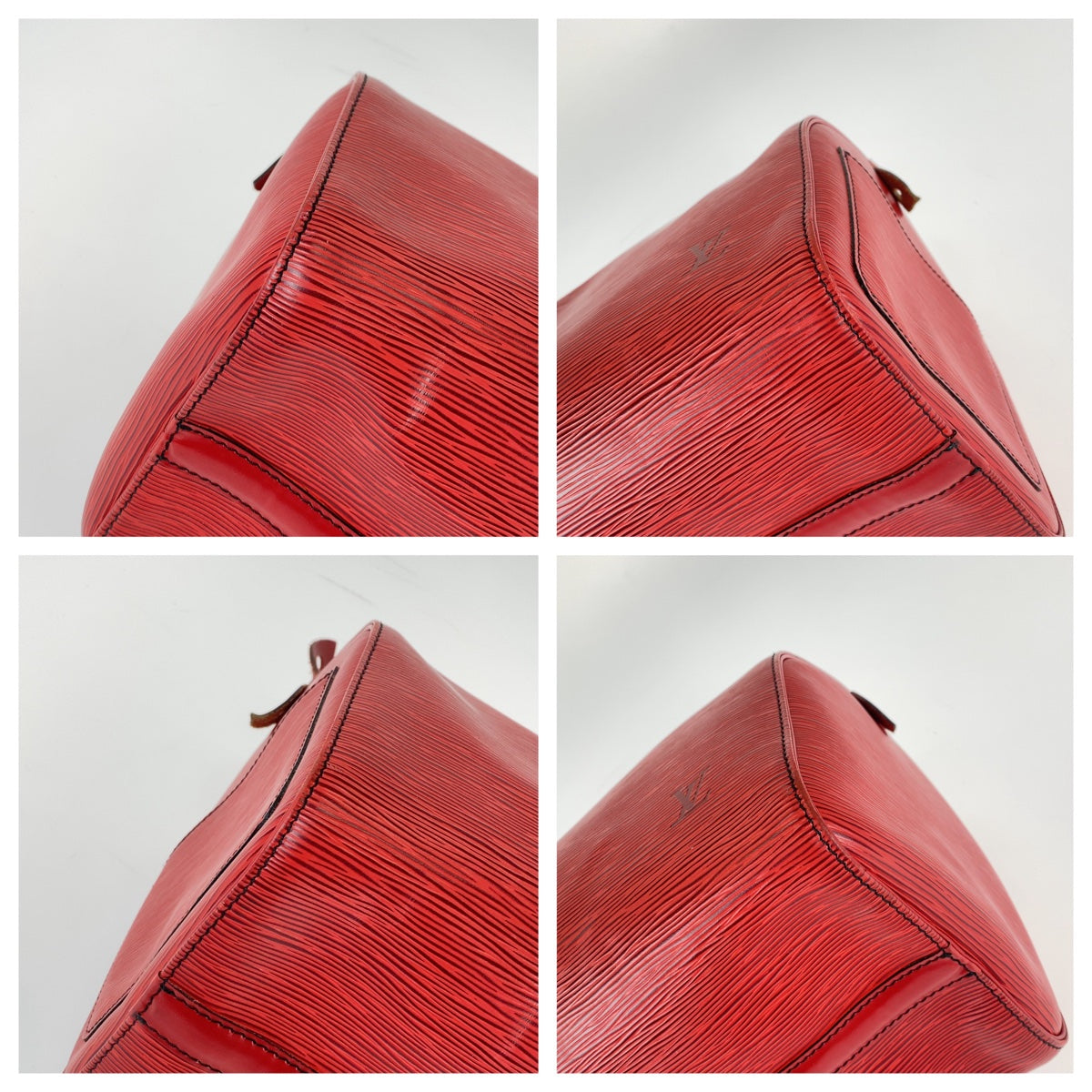 LOUIS VUITTON Handbag M43007 leather Castilian Red Gold Metal Handbags Mini Boston Duffel bag Epi Speedy 30 Women Used Authentic