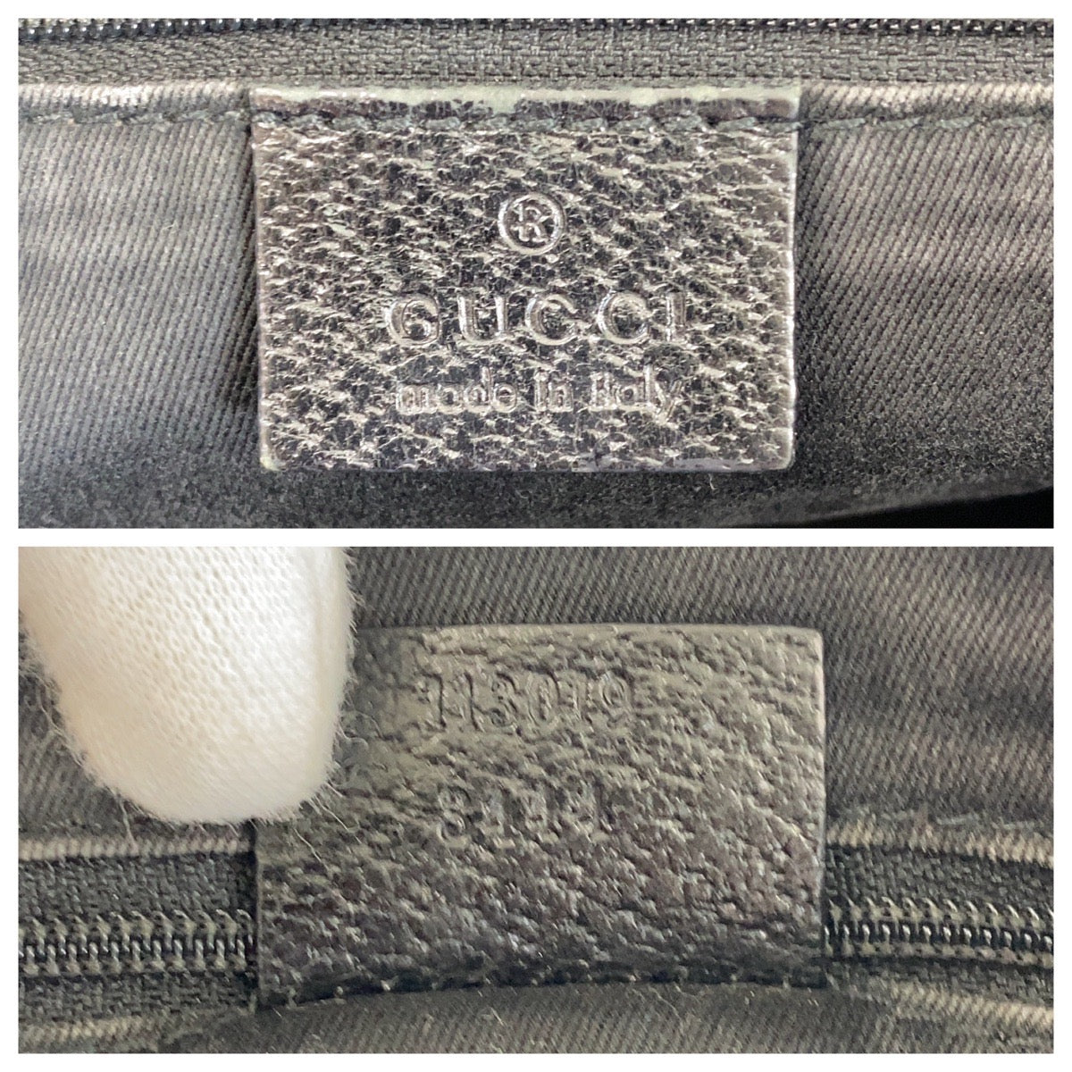 GUCCI Tote Bag 113019 GG canvas, leather Black SilverMetal Tote Bag handbag Women Used Authentic