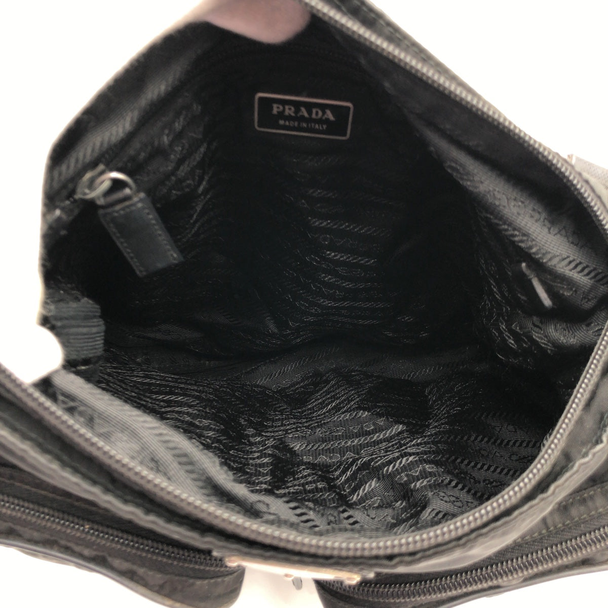 PRADA Shoulder Bag Nylon black Shoulder bag Messenger bag Test Triangular logo mens Used Authentic
