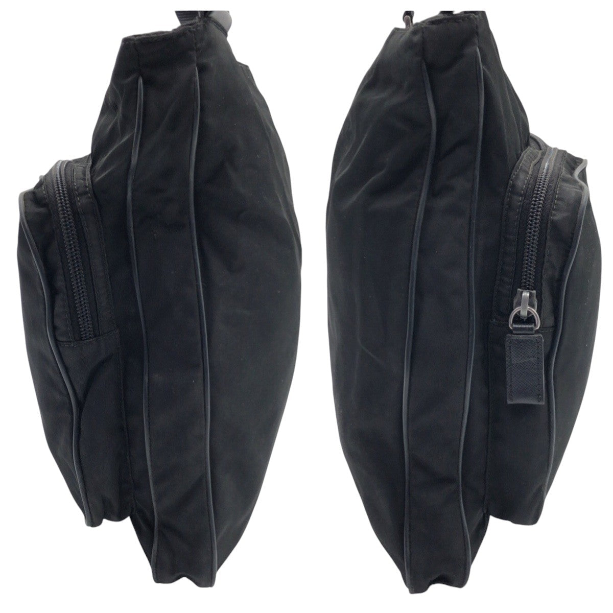 PRADA Shoulder Bag Nylon black Shoulder bag Messenger bag Test Triangular logo mens Used Authentic