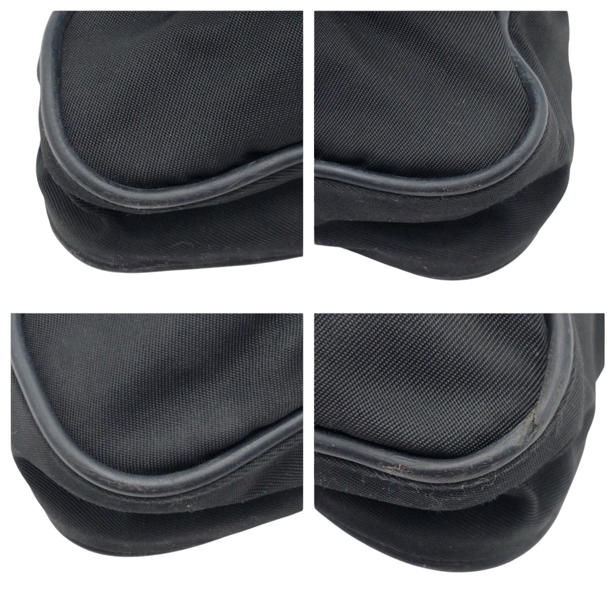 PRADA Shoulder Bag Nylon black Shoulder bag Messenger bag Test Triangular logo mens Used Authentic