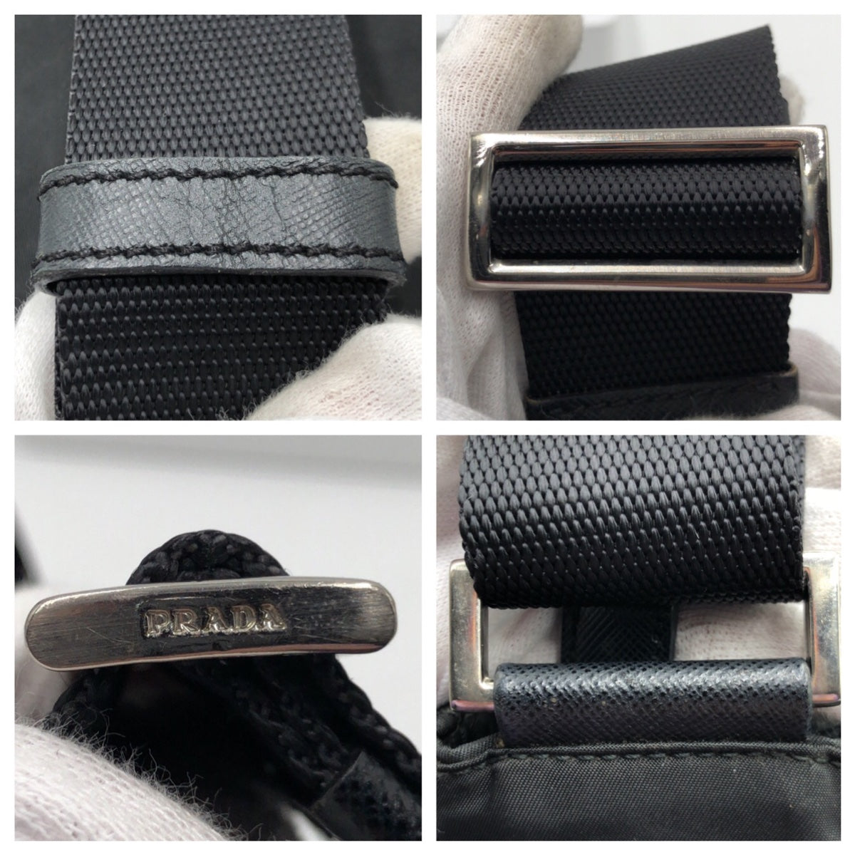 PRADA Shoulder Bag Nylon black Shoulder bag Messenger bag Test Triangular logo mens Used Authentic