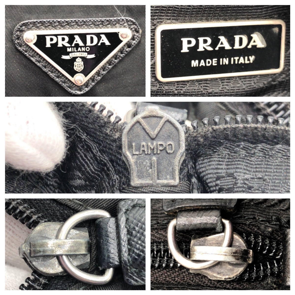 PRADA Shoulder Bag Nylon black Shoulder bag Messenger bag Test Triangular logo mens Used Authentic