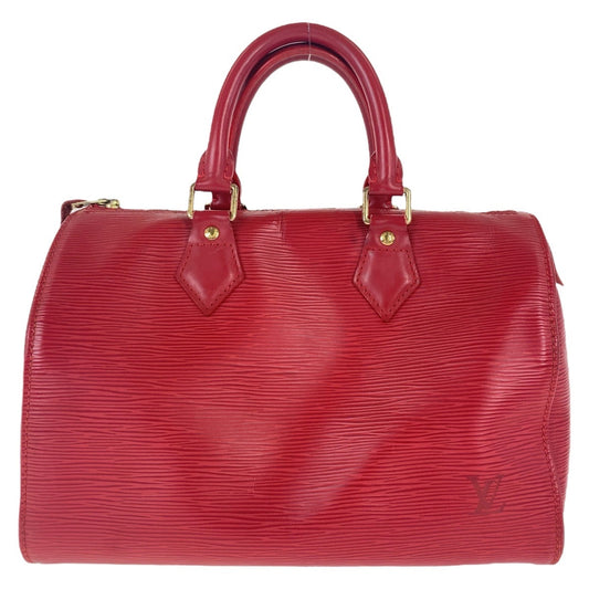 LOUIS VUITTON Handbag M43017 leather Castilian Red Gold Metal Handbags Mini Boston Duffel bag Epi Speedy 25 Women Used Authentic