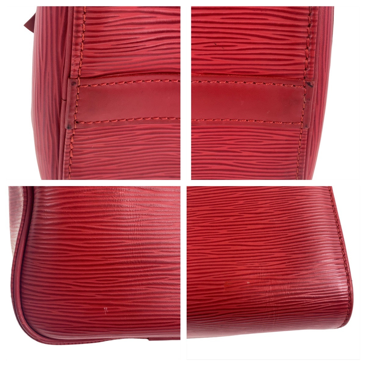 LOUIS VUITTON Handbag M43017 leather Castilian Red Gold Metal Handbags Mini Boston Duffel bag Epi Speedy 25 Women Used Authentic