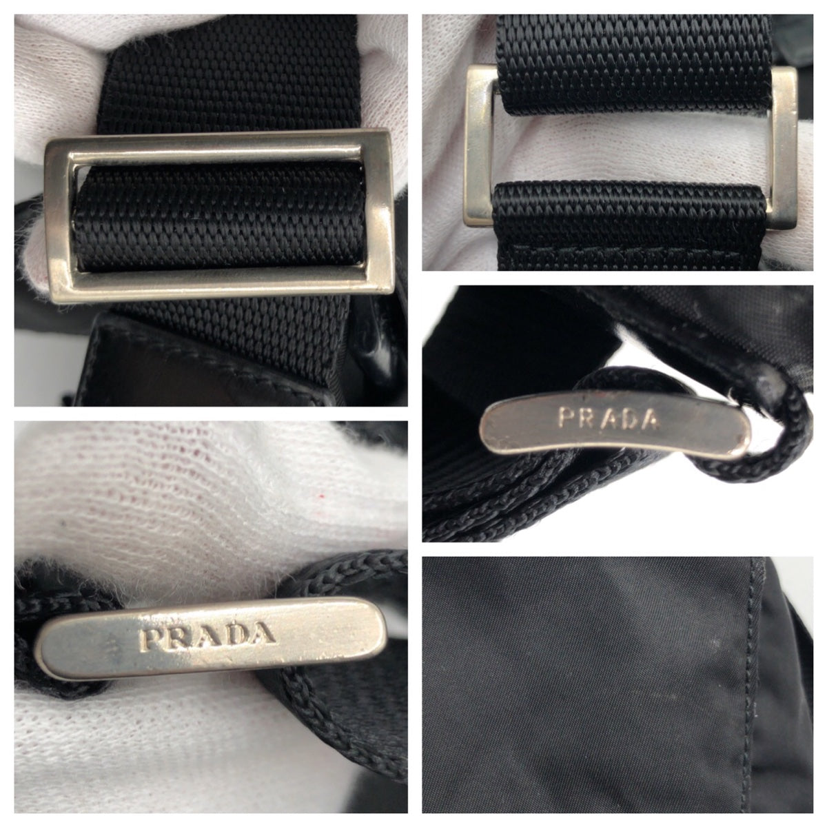 PRADA Shoulder Bag Nylon Black black Shoulder Bag Unisex Test Triangular logo Women Used Authentic