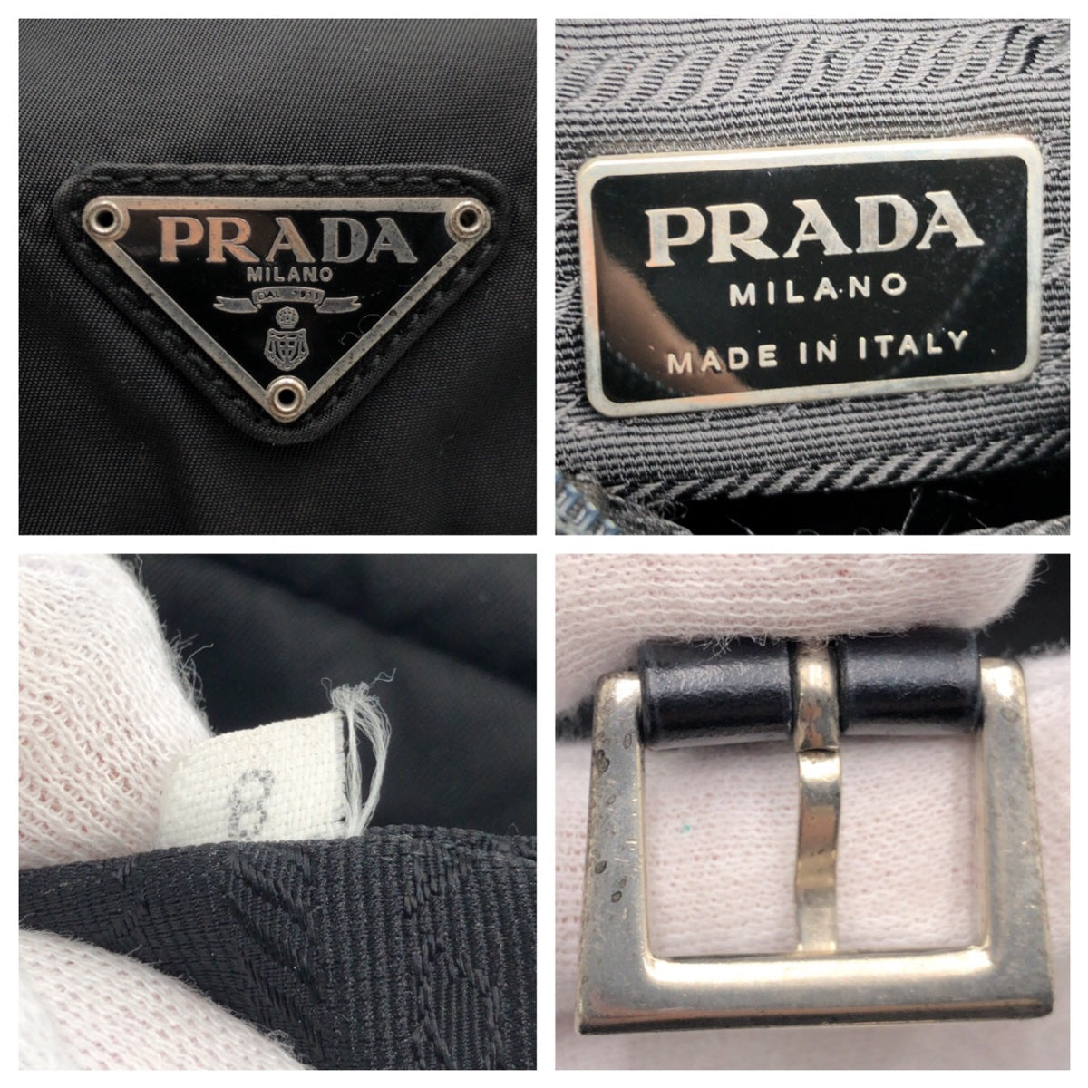 PRADA Shoulder Bag Nylon Black black Shoulder Bag Unisex Test Triangular logo Women Used Authentic