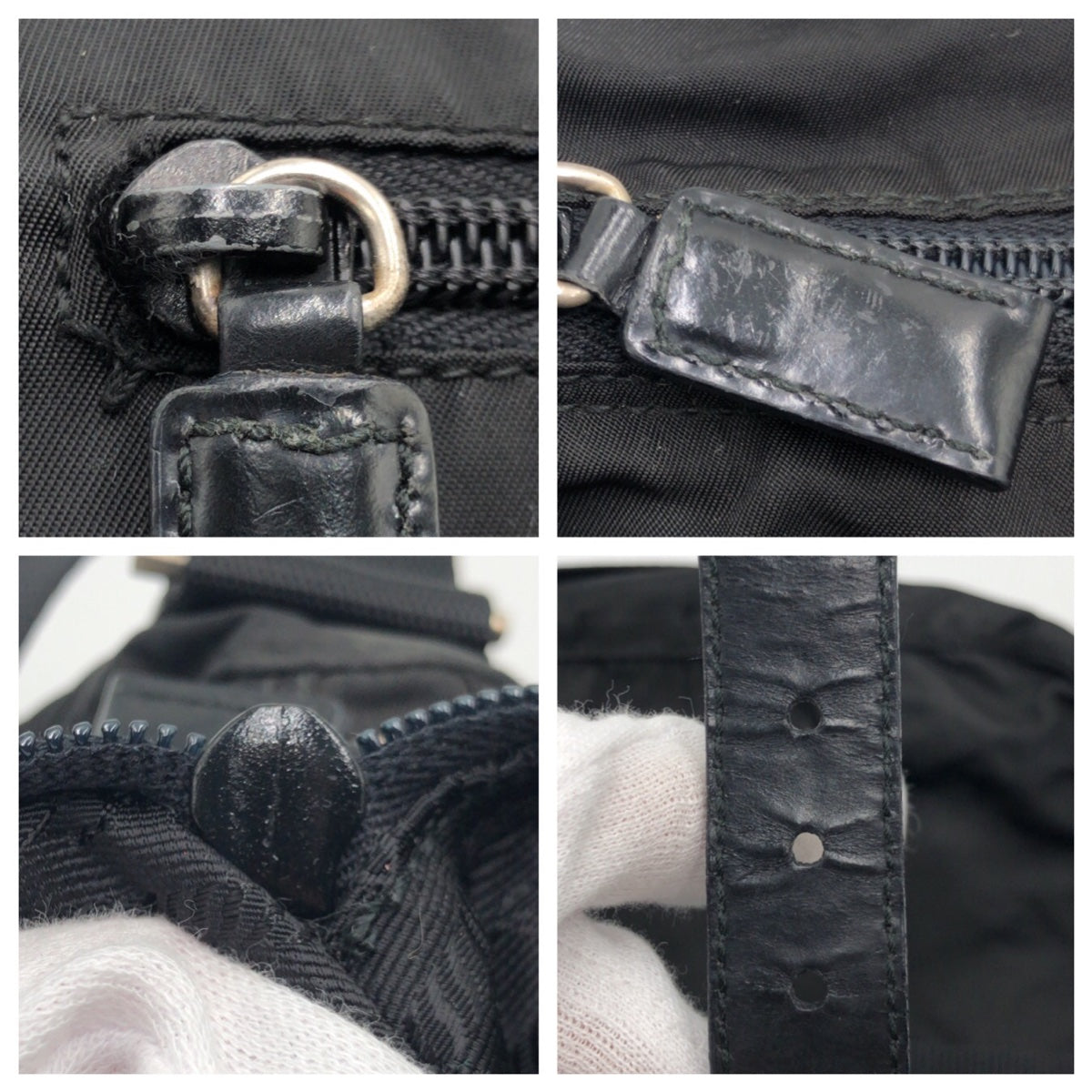 PRADA Shoulder Bag Nylon Black black Shoulder Bag Unisex Test Triangular logo Women Used Authentic