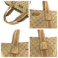 GUCCI Tote Bag 189669 GG canvas Beige gold Tote Bag Shoulder Bag Sherry line Women Used Authentic