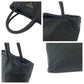 PRADA Handbag Nylon Black SilverMetal Handbag Tote Bag Test Triangle With logo Women Used Authentic