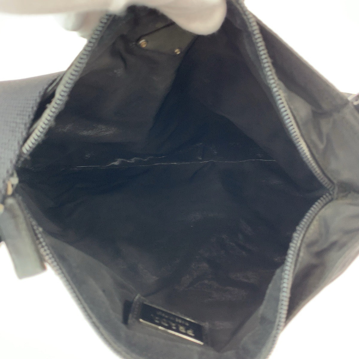 PRADA Shoulder Bag Nylon Black SilverMetal Shoulder Bag Sacoche Pochette Test Triangle With logo mens Used Authentic