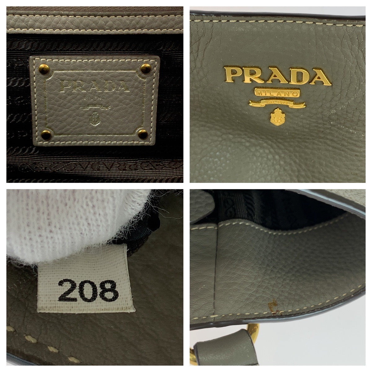 PRADA Tote Bag BR4970 leather Gurege Vitterodino Marmo