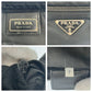 PRADA Shoulder Bag Nylon Black SilverMetal Shoulder Bag Test Triangle With logo Women Used Authentic