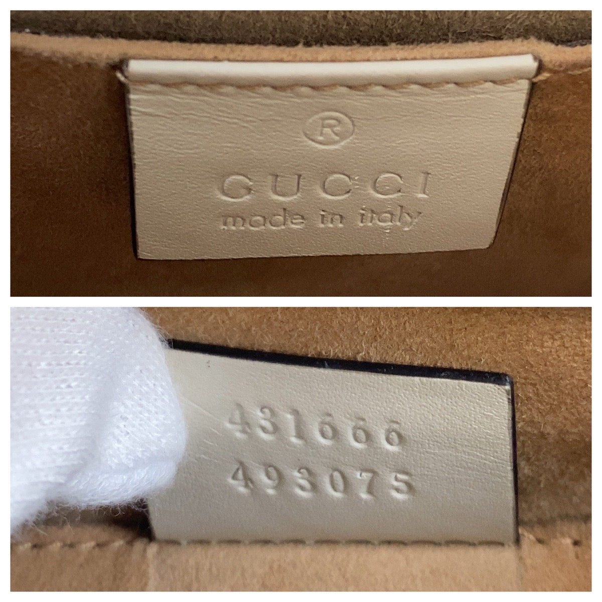 GUCCI Shoulder Bag 431666 leather white Crossbody Shoulder Bag Pochette Sherry line Sylvimini Women Used Authentic