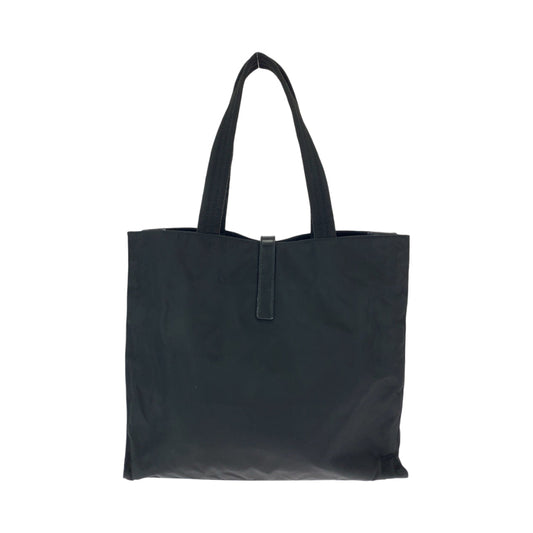 PRADA Tote Bag Nylon Black SilverMetal Tote Bag Shoulder Bag Test Women Used Authentic