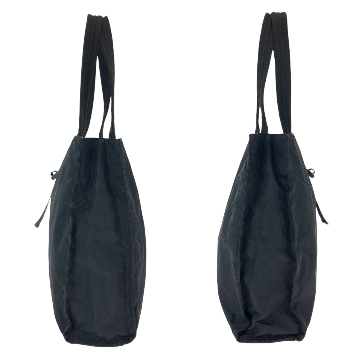 PRADA Tote Bag Nylon Black SilverMetal Tote Bag Shoulder Bag Test Women Used Authentic
