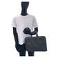 PRADA Business bag leather Dark Grey SilverMetal Business bag briefcase A4 compatible Safiano Triangle With logo mens Used Authentic