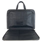 PRADA Business bag leather Dark Grey SilverMetal Business bag briefcase A4 compatible Safiano Triangle With logo mens Used Authentic