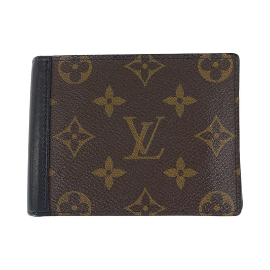 LOUIS VUITTON Bifold Wallet M60411 PVC, Leather Brown Black SilverMetal Folding wallet Compact wallet Monogram Macasa Portefeuille Mindoro mens Used Authentic