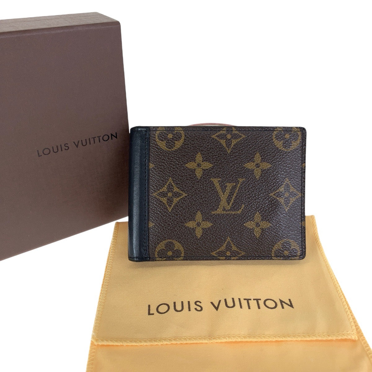 LOUIS VUITTON Bifold Wallet M60411 PVC, Leather Brown Black SilverMetal Folding wallet Compact wallet Monogram Macasa Portefeuille Mindoro mens Used Authentic