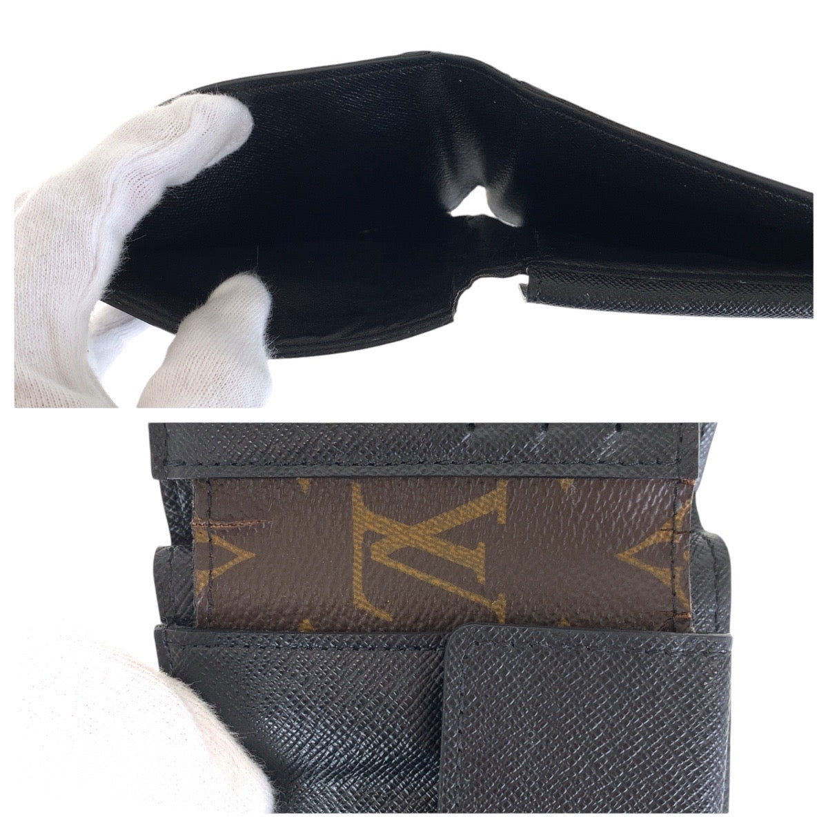 LOUIS VUITTON Bifold Wallet M60411 PVC, Leather Brown Black SilverMetal Folding wallet Compact wallet Monogram Macasa Portefeuille Mindoro mens Used Authentic