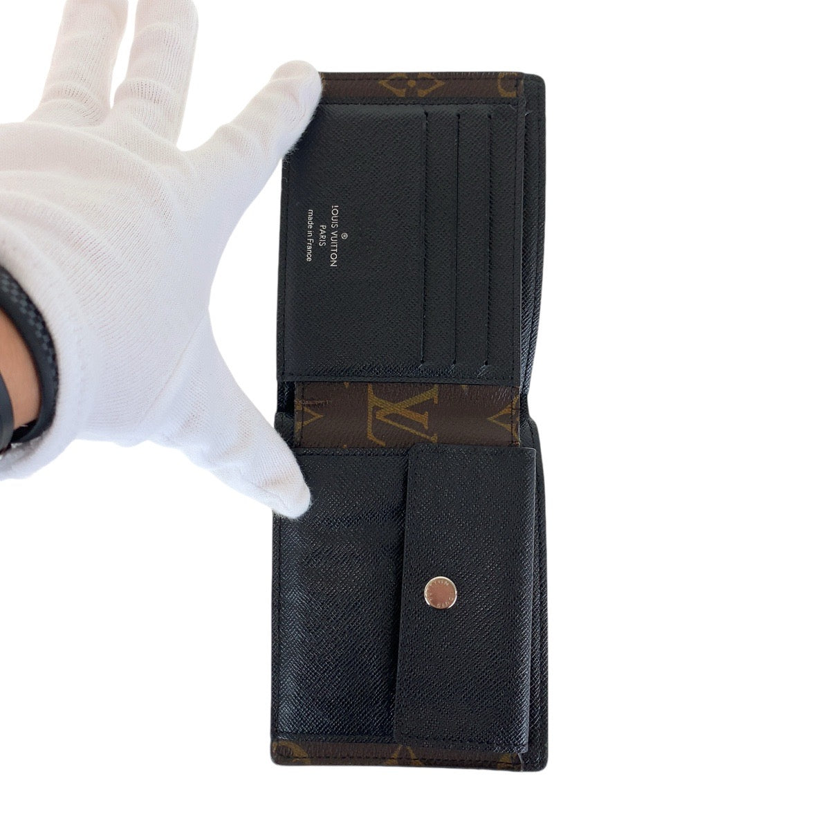 LOUIS VUITTON Bifold Wallet M60411 PVC, Leather Brown Black SilverMetal Folding wallet Compact wallet Monogram Macasa Portefeuille Mindoro mens Used Authentic