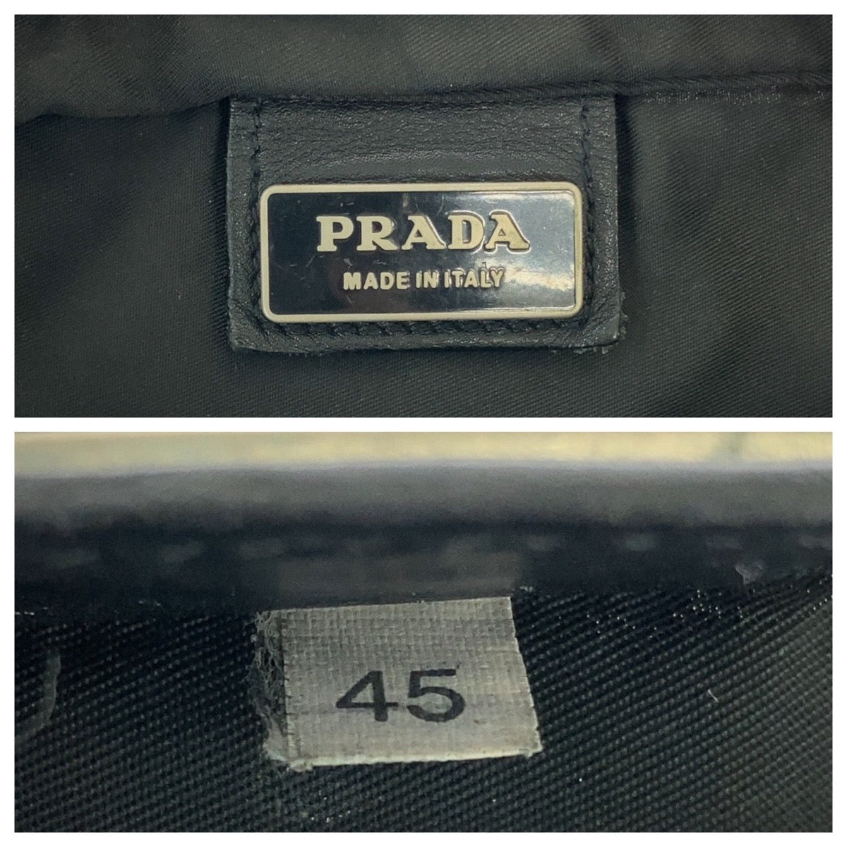 PRADA Shoulder Bag Nylon Black SilverMetal Crossbody Shoulder Bag Pochette Test Triangle With logo Women Used Authentic