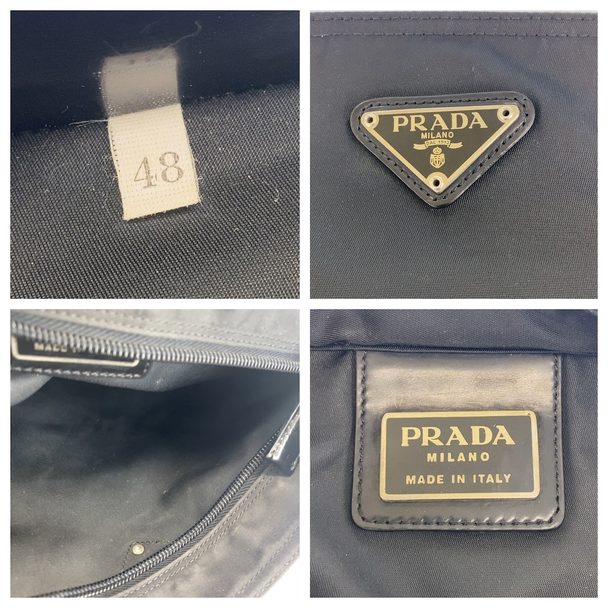 PRADA Shoulder Bag Nylon Black Silver Metal Shoulder Bag Messenger bag Test Triangle With logo Women Used Authentic