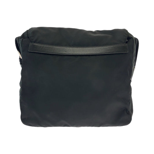 PRADA Shoulder Bag BT8994 Nylon Black SilverMetal Crossbody Shoulder Bag Pochette Test Triangle With logo mens Used Authentic