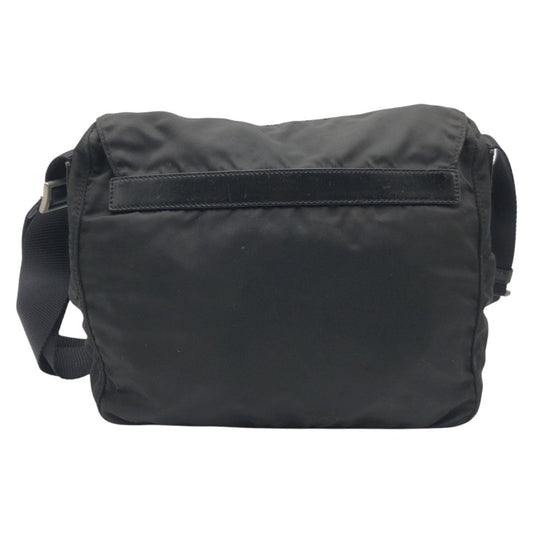 PRADA Shoulder Bag Nylon Black black Shoulder back pochette Test Triangular logo mens Used Authentic