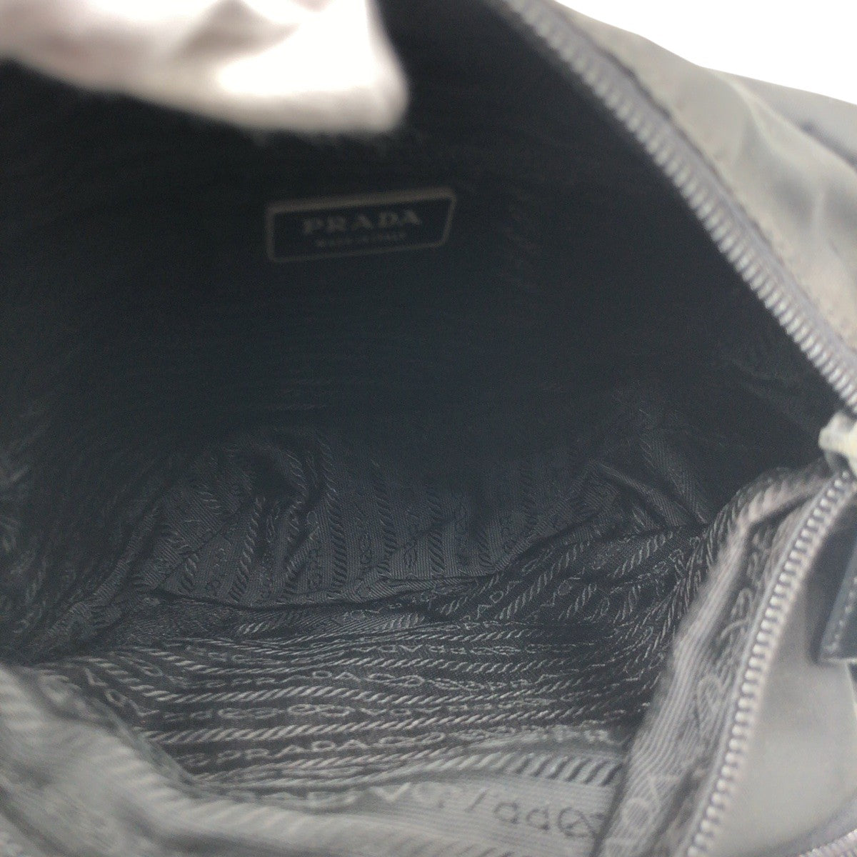 PRADA Shoulder Bag Nylon Black black Shoulder back pochette Test Triangular logo mens Used Authentic