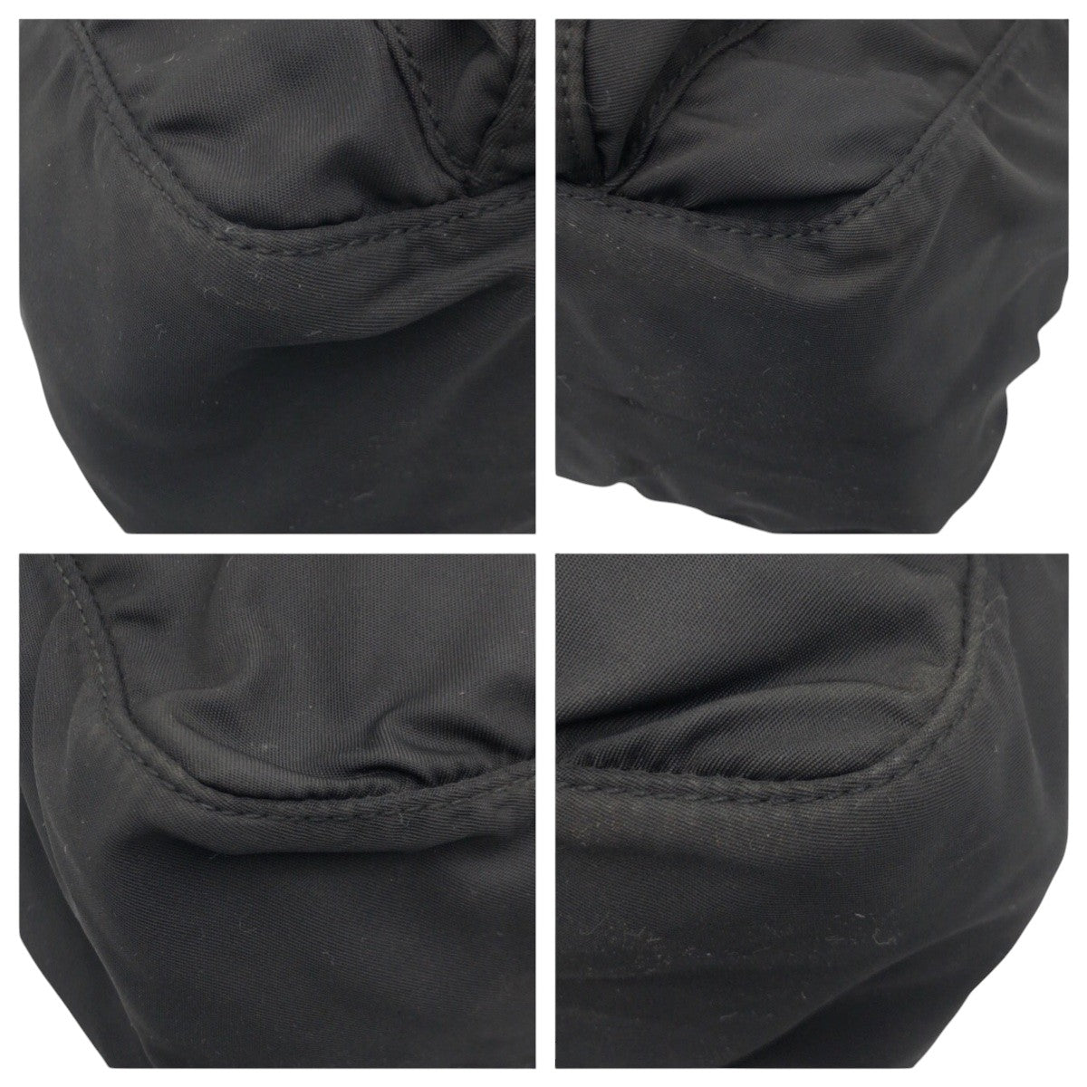 PRADA Shoulder Bag Nylon Black black Shoulder back pochette Test Triangular logo mens Used Authentic