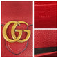 GUCCI Shoulder Bag 401232 leather Red Gold Metal Crossbody Shoulder Bag Chain Wallet GG Marmont Women Used Authentic