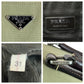 PRADA Tote Bag Canvas, Leather Khaki Brown SilverMetal Tote Bag Shoulder Bag Unisex Triangle With logo Women Used Authentic