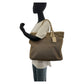 PRADA Tote Bag Canvas, Leather Beige Gold Metal Tote Bag Shoulder Bag 2way Logo jacquard Women Used Authentic
